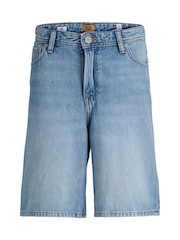 JACK & JONES Junior Mid Blue Loose Fit Tony Denim Shorts - Image 6 of 7