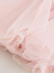 핑크 - Baker by Ted Baker 크림 3D 텍스처드 플로럴 메시 고데 드레스 - 13의 이미지 10