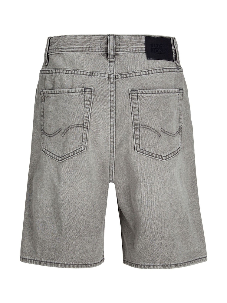 JACK & JONES Junior Grey Loose Fit Tony Denim Shorts - Image 8 of 8 JACK & JONES Junior Grey Loose Fit Tony Denim Shorts - Image 8 of 8