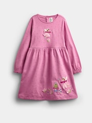 JoJo Maman Bébé Dusky Pink Fairy Fairy And Frog Jersey Dress - Image 1 of 4