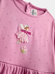 JoJo Maman Bébé Dusky Pink Fairy Fairy And Frog Jersey Dress - Image 3 of 4