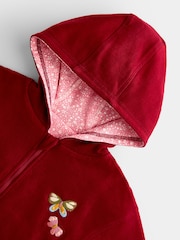 JoJo Maman Bébé Burgundy Red Woodland Reversible Hoodie - Image 5 of 8