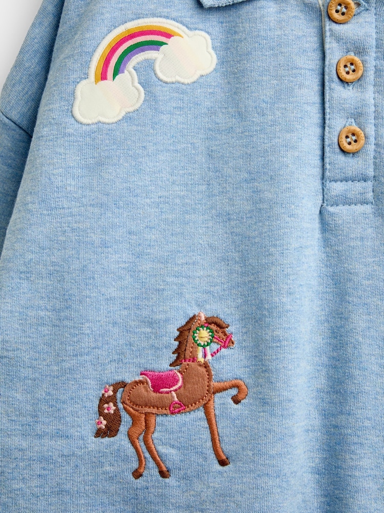 Jojo Maman Bébé Badge Appliqué Collared Sweatshirt - Bild 4 von 4 Jojo Maman Bébé Badge Appliqué Collared Sweatshirt - Bild 4 von 4