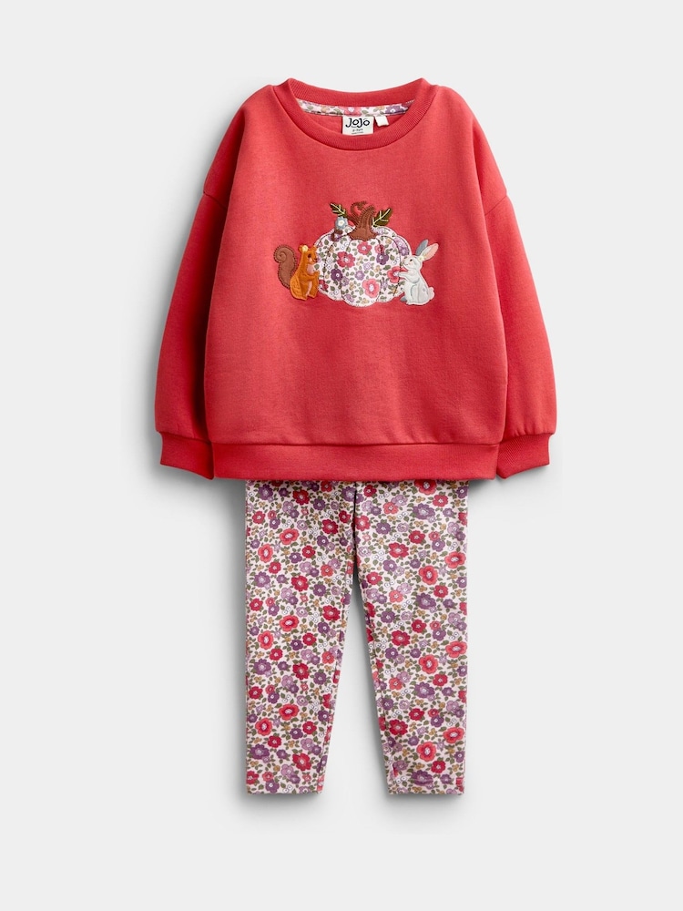 JoJo Maman Bébé Rust Orange Pumpkin Patch Friends Sweater & Leggings Set - Image 1 of 7 JoJo Maman Bébé Rust Orange Pumpkin Patch Friends Sweater & Leggings Set - Image 1 of 7