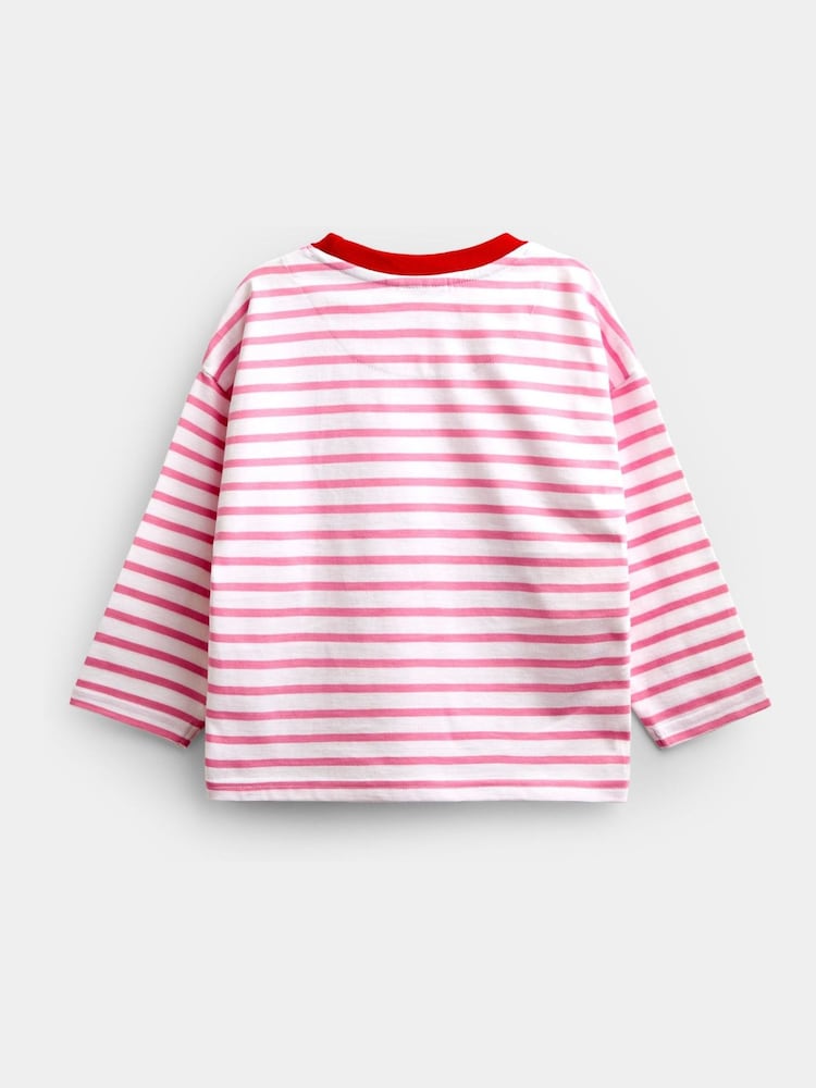 Jojo Maman Bébé Pink Breakfast Embroidered Top - Image 2 of 4 Jojo Maman Bébé Pink Breakfast Embroidered Top - Image 2 of 4