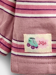 Jojo Maman Bébé Pink Stripe Dino Appliqué Top - Image 3 of 4