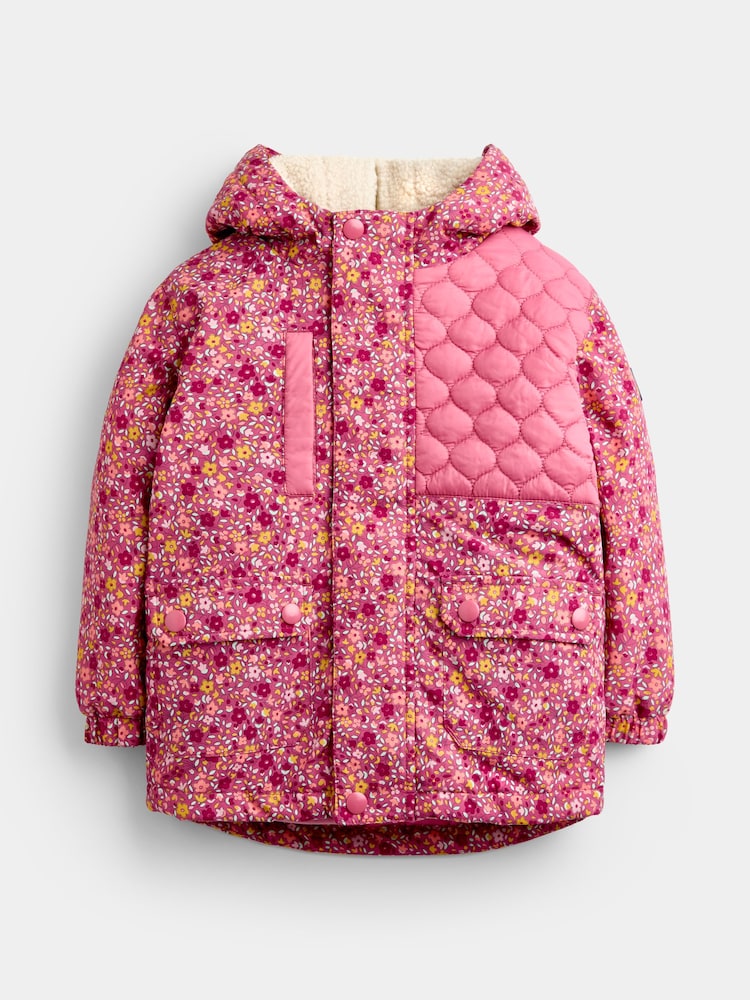JoJo Maman Bébé Pink Ditsy 4-In-1 Jacket - Image 1 of 10