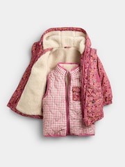 JoJo Maman Bébé Pink Ditsy 4-In-1 Jacket - Image 2 of 10