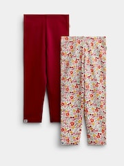 Jojo Maman Bébé Rust Orange Ditsy Floral 2-Pack Leggings - Image 1 of 7