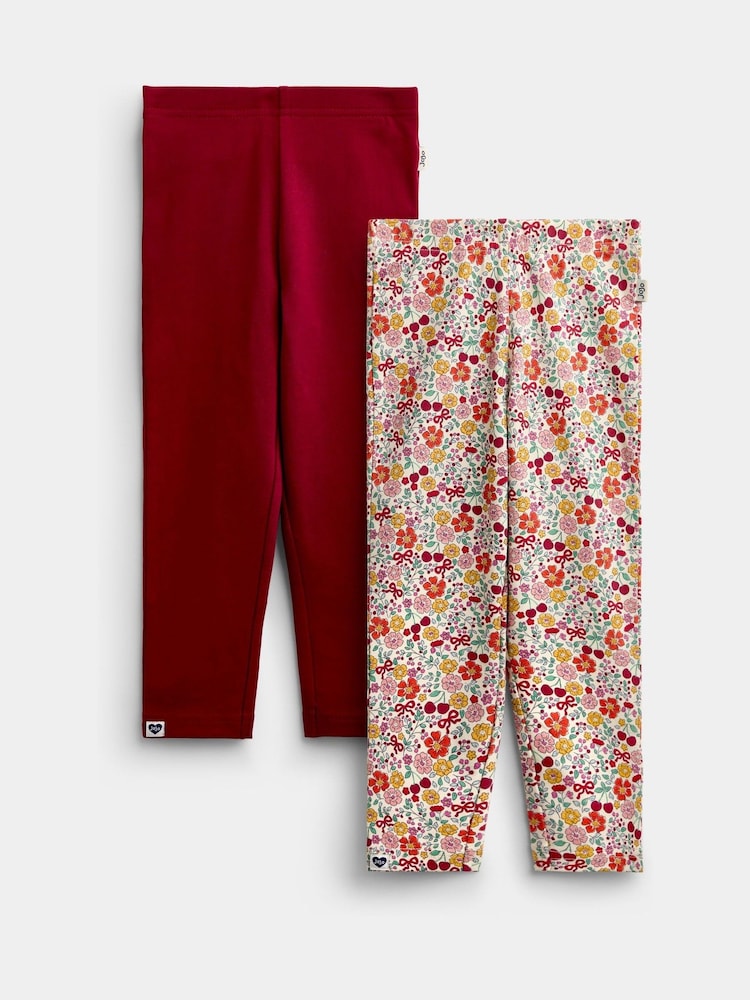 Jojo Maman Bébé Rust Orange Ditsy Floral 2-Pack Leggings - Image 1 of 7 Jojo Maman Bébé Rust Orange Ditsy Floral 2-Pack Leggings - Image 1 of 7