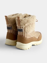 JoJo Maman Bébé Brown Gingham Cosy Snow Boots - Image 2 of 4