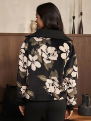 Svart Blomstrete  - B by Ted Baker Zip Fur Lounge Top - Bilde 3 av 5