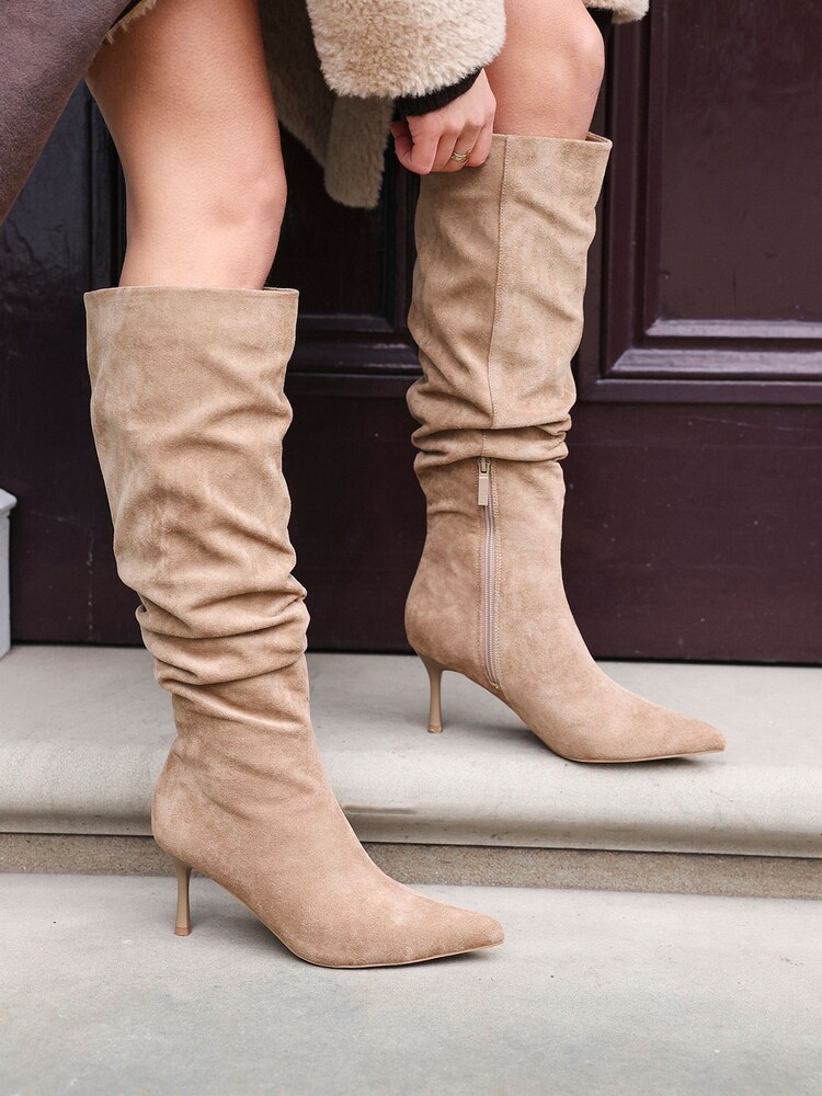 Linzi Rosenna Ruched High Leg Heeled Boots - תמונה 1 מתוך 5