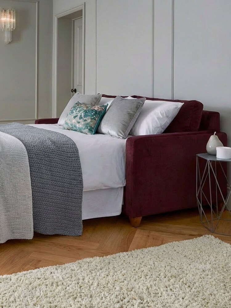 Willow & Hall Burgundy Red Foxham Sofa Bed - Image 1 of 5