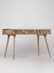 Swoon Light Brown Terning Acacia Wood Two Drawer Desk - Image 2 of 5