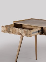 Swoon Light Brown Terning Acacia Wood Two Drawer Desk - Image 3 of 5