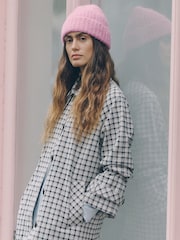 Hot Pink Ribbed Beanie Hat - Image 1 of 3