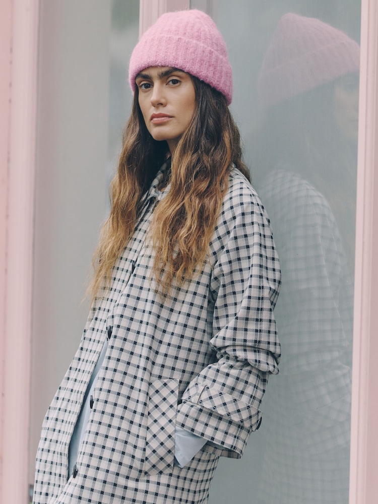 Hot Pink Ribbed Beanie Hat - Image 1 of 3