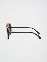 Friends Like These Black Visor Aviator Sunglasses - Image 4 of 5