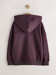 Purple Skull Oversized Fit Heavy Weight Zip Through Hoodie (3-16yrs) - Image 2 of 4