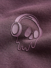 Purple Skull Oversized Fit Heavy Weight Zip Through Hoodie (3-16yrs) - Image 3 of 4