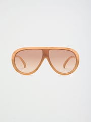 Friends Like These Cream Visor Aviator Sunglasses - Image 3 of 5
