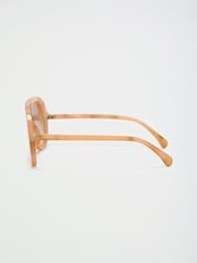 Friends Like These Cream Visor Aviator Sunglasses - Image 4 of 5