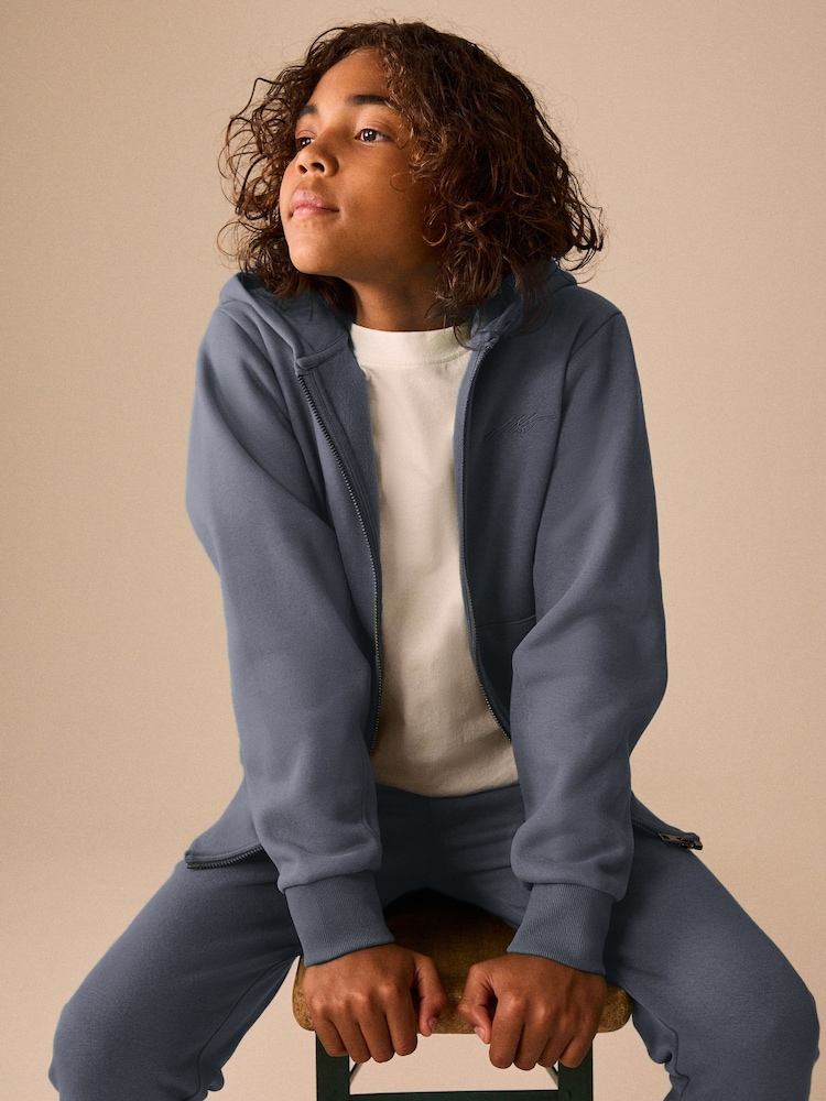 Blue/Grey Skull Zip Through Sweat Hoodie (3-16yrs) - Image 2 of 5 Blue/Grey Skull Zip Through Sweat Hoodie (3-16yrs) - Image 2 of 5