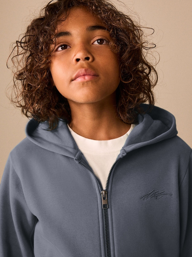 Blue/Grey Skull Zip Through Sweat Hoodie (3-16yrs) - Image 5 of 5 Blue/Grey Skull Zip Through Sweat Hoodie (3-16yrs) - Image 5 of 5