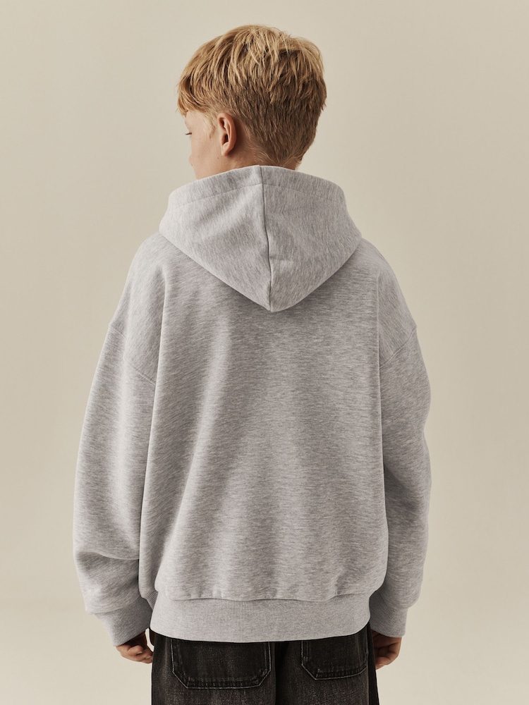 Grey Skull Oversized Fit Heavy Weight Zip Through Hoodie (3-16yrs) - Image 2 of 3 Grey Skull Oversized Fit Heavy Weight Zip Through Hoodie (3-16yrs) - Image 2 of 3