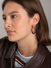 Aela Red Enamel Drop Earrings - Image 1 of 3