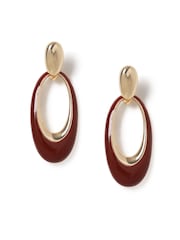 Aela Red Enamel Drop Earrings - Image 2 of 3