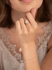 Diamond Simulant Stone Pear Ring - Image 1 of 3