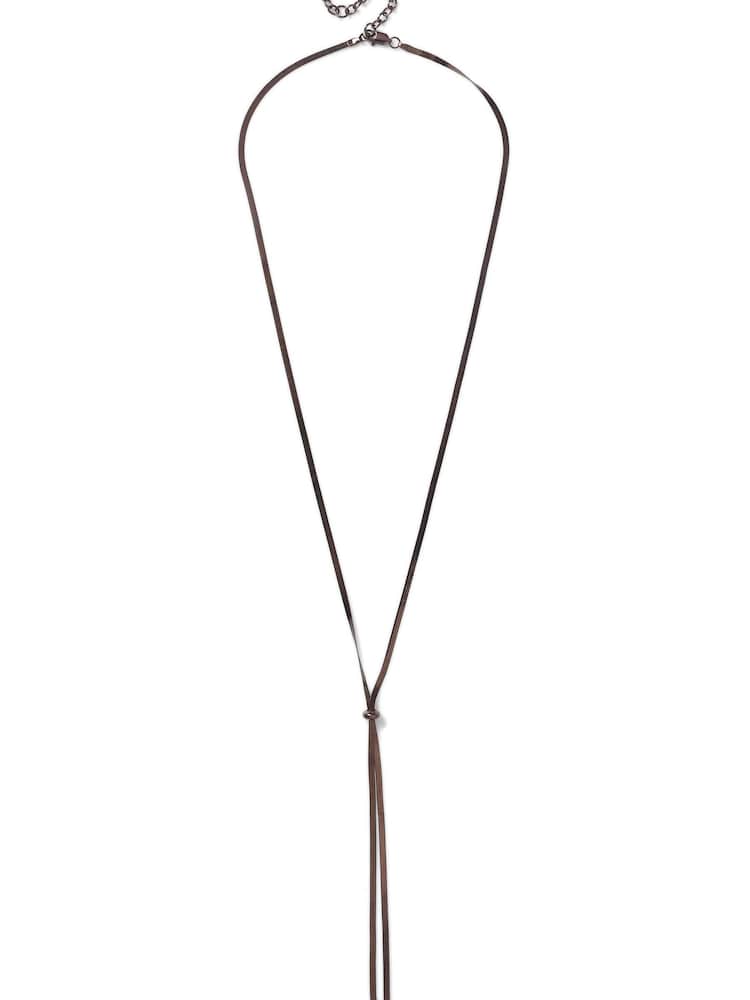 Aela Lariat Brown Necklace - Image 1 of 2 Aela Lariat Brown Necklace - Image 1 of 2