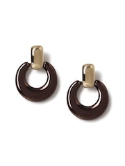 Aela Drop Brown Earrings - Image 1 of 2