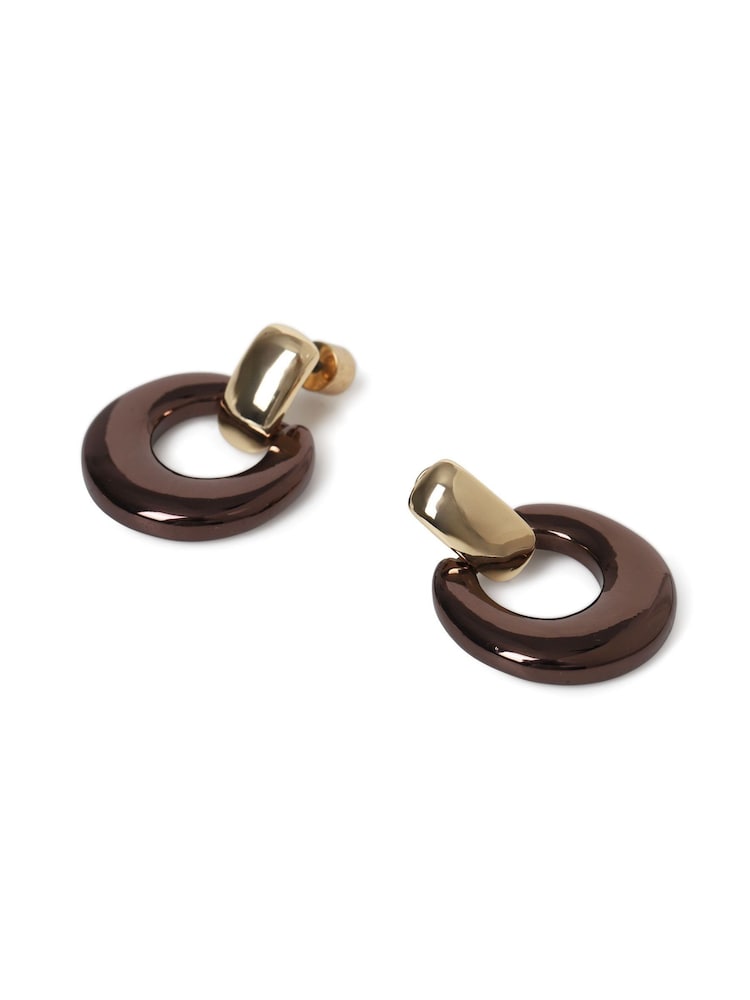 Aela Drop Brown Earrings - Image 2 of 2
