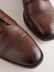 Brown Leather Toecap Shoes - Image 6 of 8