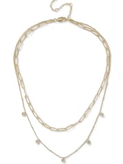 Diamond Simulant Multirow Chain Necklace - Bild 3 von 4