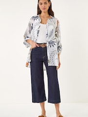 Roman White Floral Print Collared Shirt - Image 2 of 5