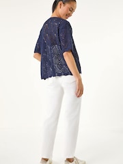 כחול  - Roman קרדיגן פתוח בעיטור פוינטל, מידות קטנות - תמונה 3 מתוך 5