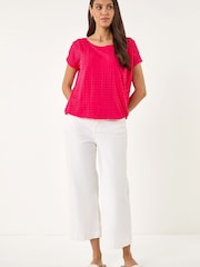 Roman Pink Cut Out Detail Stretch Top - Image 4 of 5