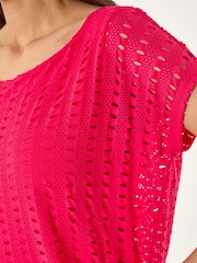 Roman Pink Cut Out Detail Stretch Top - Image 5 of 5