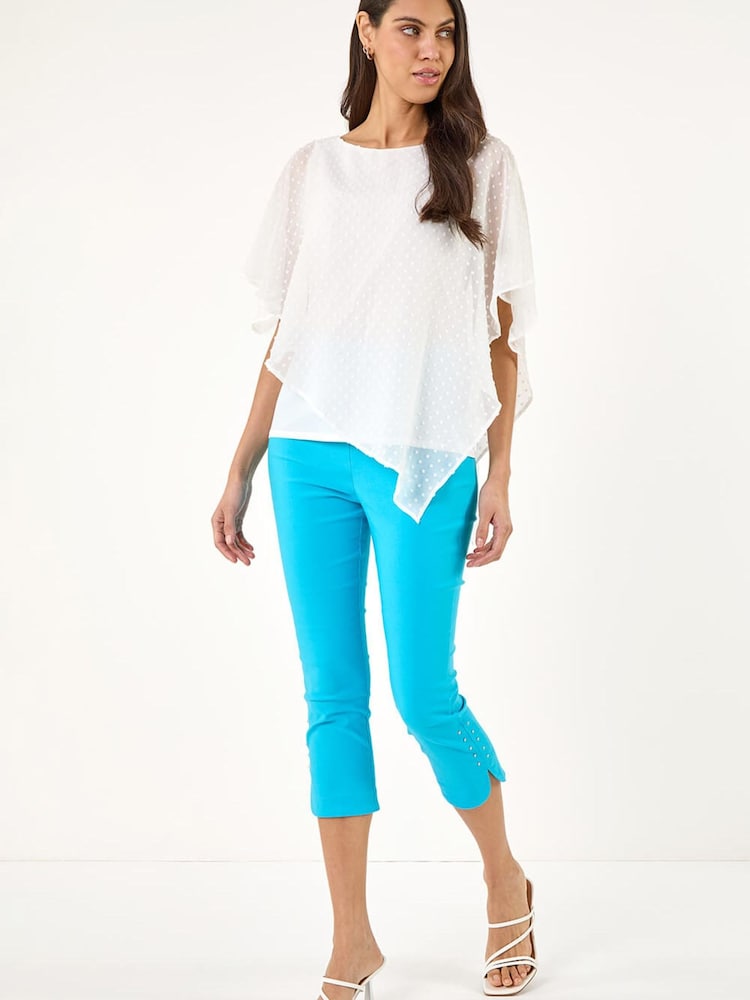 Roman Blue Stud Hem Stretch Trousers - Image 2 of 5