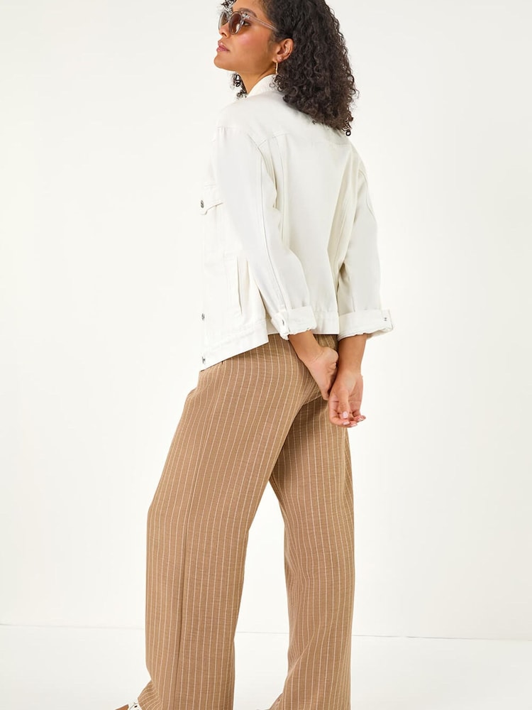 Roman Natural Stripe Trousers - Image 1 of 5