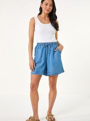 Roman Light Blue Petite Elasticated Waist Shorts - Image 2 of 5