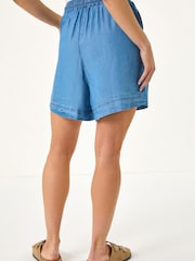 Roman Light Blue Petite Elasticated Waist Shorts - Image 3 of 5
