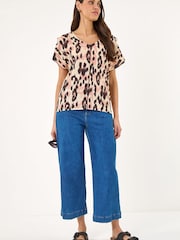 Roman Pink Animal Print Seam Front Top - Image 1 of 5