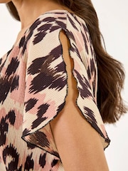 Roman Pink Animal Print Seam Front Blouse - Image 6 of 6