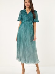 Teal - Roman Ombre Plisse Midi Dress - Εικόνα 2 από 5