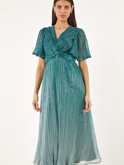Teal - Roman Ombre Plisse Midi Dress - Εικόνα 4 από 5